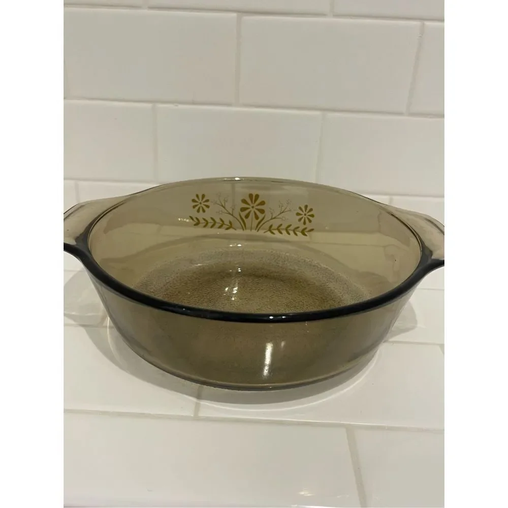 Vintage Corning Ware Smoked Brown Glass 8
